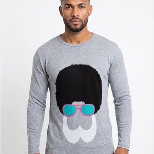 Gray Graphic Long Sleeve Shirt- Brand New- thermal t-shirt - a hip shirt for men